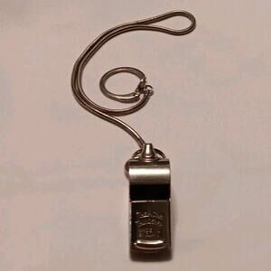 Police Whistle The Acme Thunderer Brass With Cork Pea & Chain Made in England